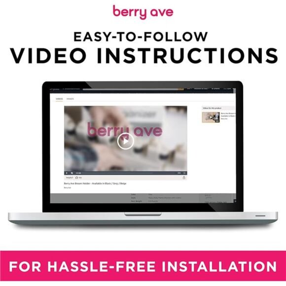 Wall-Mounted Broom Holder - Garden‎ Tool & Utility Organizer with Hooks, 1pack - Picture 6 of 7